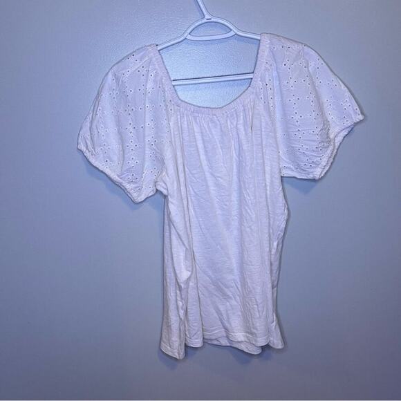 NWT Style & Co 2 Pack White & Sage Green Off Shoulder Short Sleeve Modest 0X - Picture 8 of 11